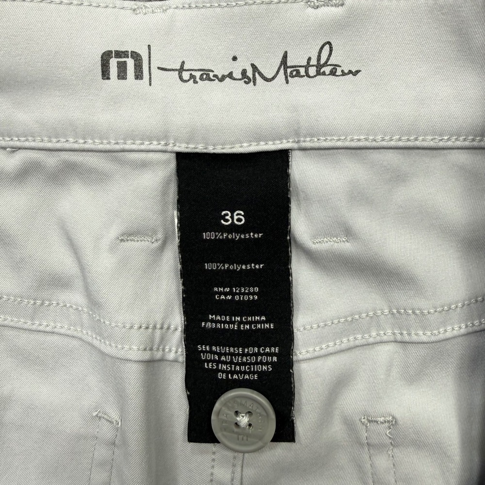 TravisMathew Mens Performance Golf Pants Light Grey Size 36 Straight Leg Solid - Picture 2 of 9